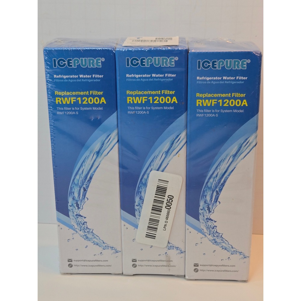 ICEPURE RWF1200A Refrigerator Water Filter Replacement 3‎ Pack RWF1200A-S New